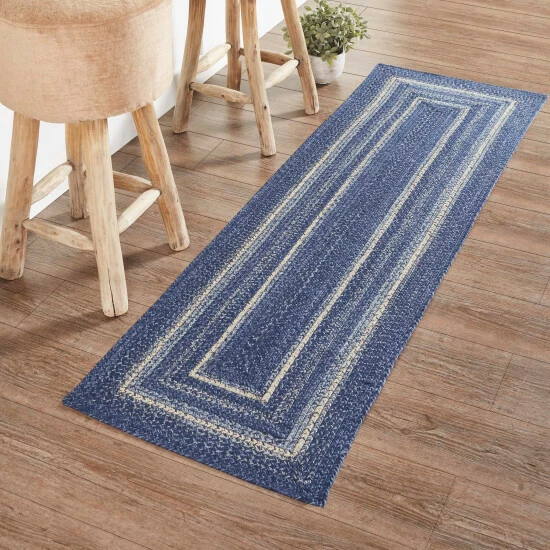Wholesale π VHC Brands Great Falls Blue Jute Rug/Runner Rect W/ Pad 22x72 - 2' X 6' Runner π - Image 2
