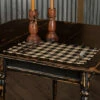 Promo ⌛ VHC Brands Burlap Black Check Placemat Fringed Set Of 6 12x18 💯