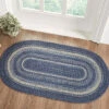 Discount 💯 VHC Brands Great Falls Blue Jute Rug Oval W/ Pad 27x48 - 27" X 48" Oval 🔔
