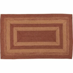 Best deal 🧨 VHC Brands Burgundy Tan Jute Rug Rect W/ Pad 60x96 ✨