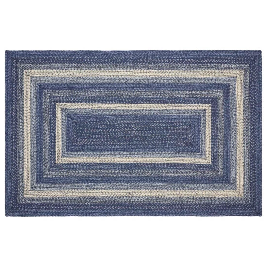 Budget 𧨠VHC Brands Great Falls Blue Jute Rug Rect W/ Pad 60x96 - 5' X 8' Rectangle π―