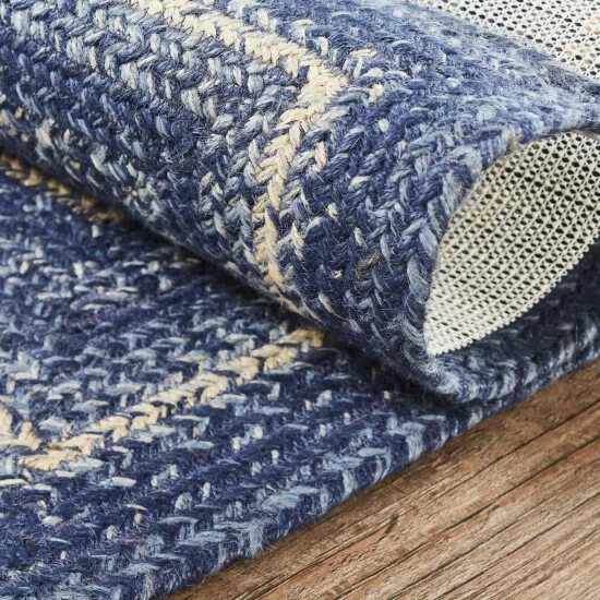 Budget 𧨠VHC Brands Great Falls Blue Jute Rug Rect W/ Pad 60x96 - 5' X 8' Rectangle π― - Image 3