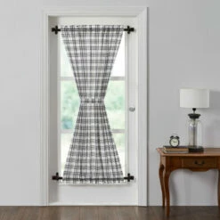 Cheap 👏 VHC Brands Sawyer Mill Black Plaid Door Panel 72x40 ⌛