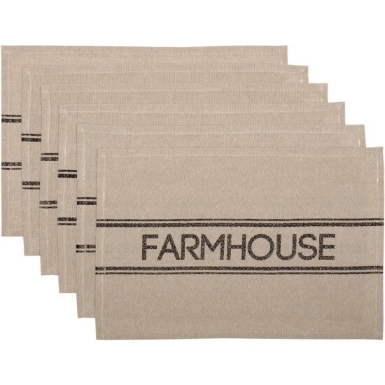 Discount π VHC Brands Sawyer Mill Charcoal Farmhouse Placemat Set Of 6 12x18 - Placemat 12x18 π― - Image 2