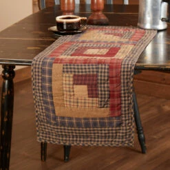 Best Pirce ❤️ VHC Brands Millsboro Log Cabin Block Quilted Runner ✔️