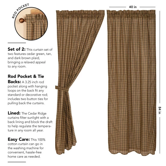 Best Pirce ⌛ VHC Brands Cedar Ridge Panel Scalloped Set Of 2 84x40 - Panel 84x40 ✨ - Image 2