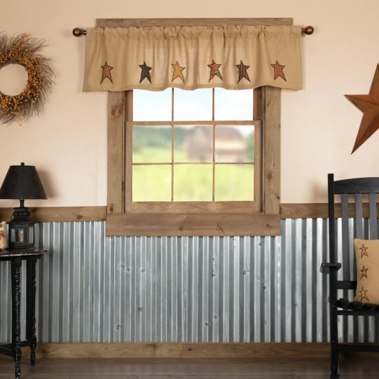 Deals β VHC Brands Stratton Burlap Applique Star Valance 16x72 - Valance 16x72 π§¨