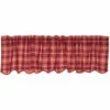 Hot Sale 🎉 VHC Brands Red Rustic Kitchen Curtains VHC Braxton Valance Rod Pocket Cotton Plaid ✔️