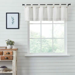 Best Pirce ❤️ VHC Brands Stitched Burlap White Valance 16x60 - M 🎁