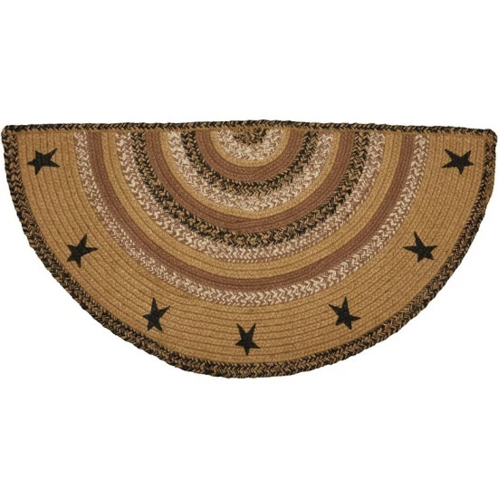 Promo β VHC Brands Kettle Grove Jute Rug Half Circle Stencil Stars W/ Pad 16.5x33 - 16.5" X 33" π - Image 2