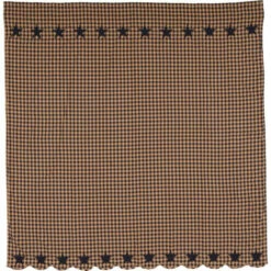 Best reviews of 🥰 VHC Brands Primitive Bath VHC Star Shower Curtain Rod Pocket Cotton Star Appliqued Raven/khaki 🎁