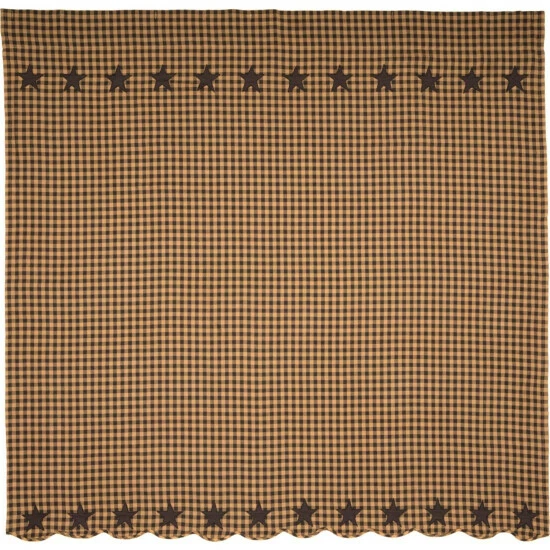 Best reviews of π₯° VHC Brands Primitive Bath VHC Star Shower Curtain Rod Pocket Cotton Star Appliqued Raven/khaki π - Image 2