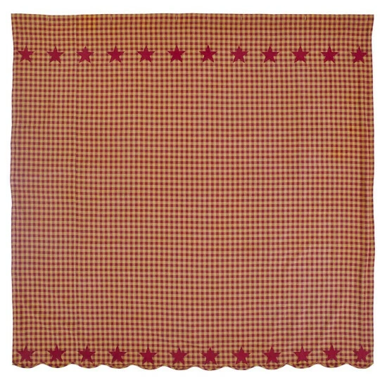 Best reviews of π₯° VHC Brands Primitive Bath VHC Star Shower Curtain Rod Pocket Cotton Star Appliqued Raven/khaki π - Image 4