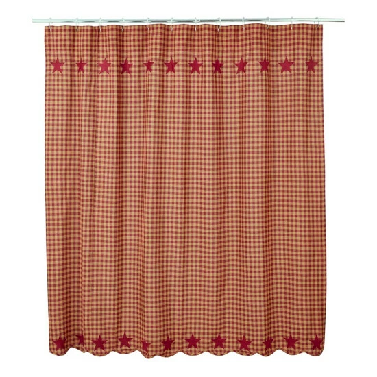 Best reviews of π₯° VHC Brands Primitive Bath VHC Star Shower Curtain Rod Pocket Cotton Star Appliqued Raven/khaki π - Image 5