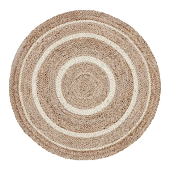 Promo 𧨠VHC Brands Natural & Creme Jute Rug W/ Pad 3ft Round - 3'6" βοΈ - Image 2