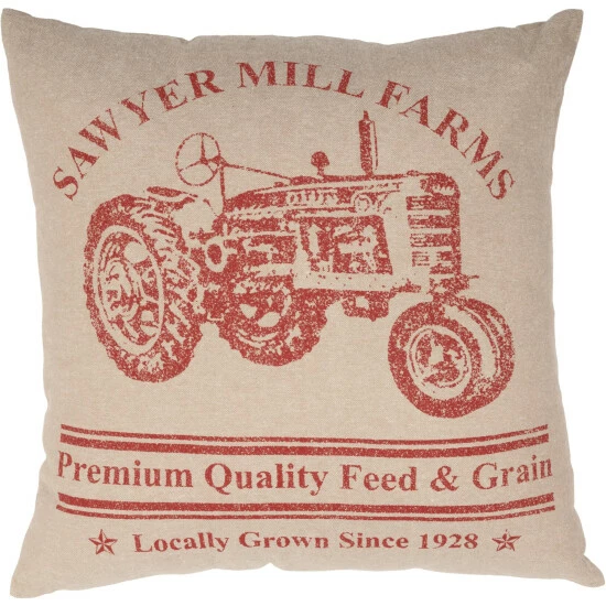 Promo π VHC Brands Sawyer Mill Farms Tractor Throw Pillow Khaki/asphalt π₯° - Image 7