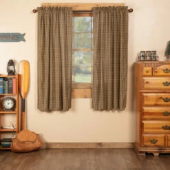 Outlet 𧨠VHC Brands Cedar Ridge Short Panel Scalloped Set Of 2 63x36 - Short Panel 63x36 π