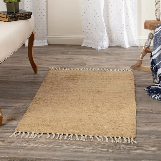 Brand new π₯° VHC Brands Burlap Natural Chindi-Rag Rug - 2'3" X 4' π€© - Image 2