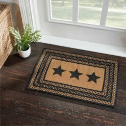 Cheap 👍 VHC Brands Farmhouse Jute Rug Rect Stencil Stars W/ Pad 20x30 - 20"x30" 🔔