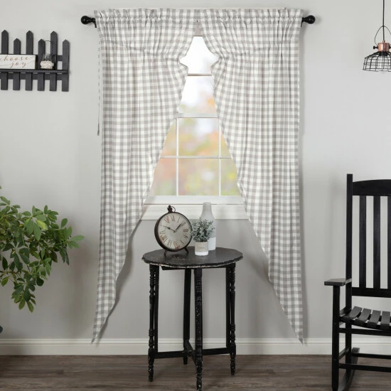 Best reviews of π VHC Brands Annie Buffalo Check Long Prairie Panel Set - Prairie Panel 84x36 - Prairie Panel 84x36 Country Black/soft White π - Image 4