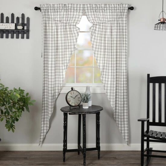 Best reviews of π VHC Brands Annie Buffalo Check Long Prairie Panel Set - Prairie Panel 84x36 - Prairie Panel 84x36 Country Black/soft White π - Image 7