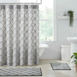 Best Sale 🌟 VHC Brands Frayed Lattice Creme & Black Shower Curtain 72x72 🧨
