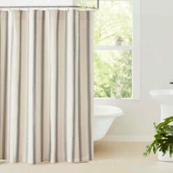 Discount 😀 VHC Brands Grace Grain Sack Stripe Shower Curtain 72x72 🧨