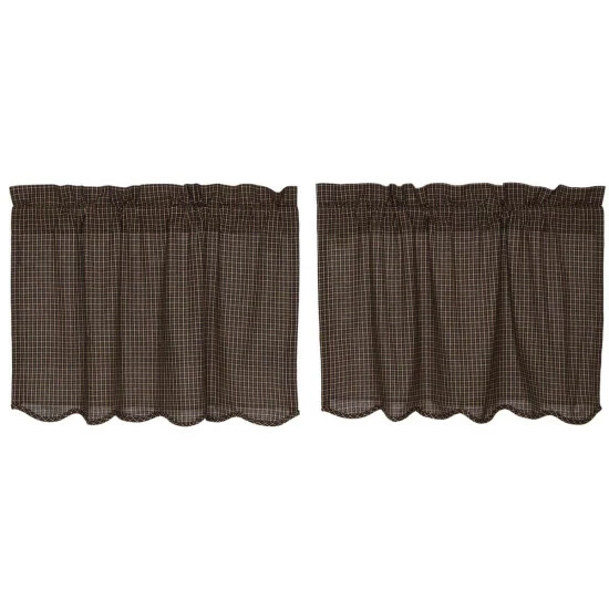 Top 10 π VHC Brands Primitive Kitchen Curtains Kettle Grove Plaid Tier Pair Rod Pocket π - Image 3