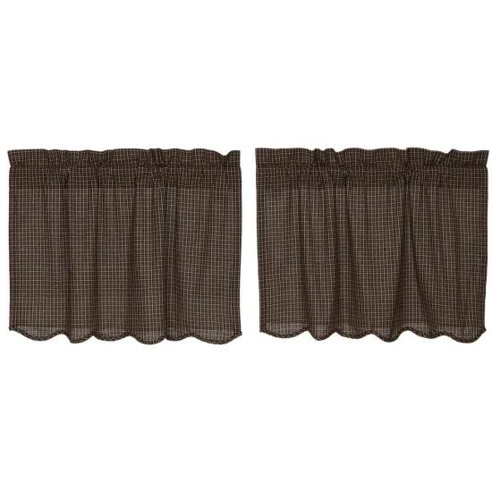 Top 10 π VHC Brands Primitive Kitchen Curtains Kettle Grove Plaid Tier Pair Rod Pocket π - Image 4