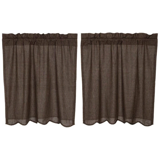 Top 10 π VHC Brands Primitive Kitchen Curtains Kettle Grove Plaid Tier Pair Rod Pocket π - Image 5