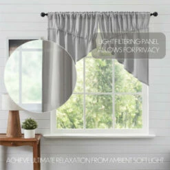 Best deal 👍 VHC Brands Burlap Dove Grey Prairie Swag Set Of 2 36x36x18 😍