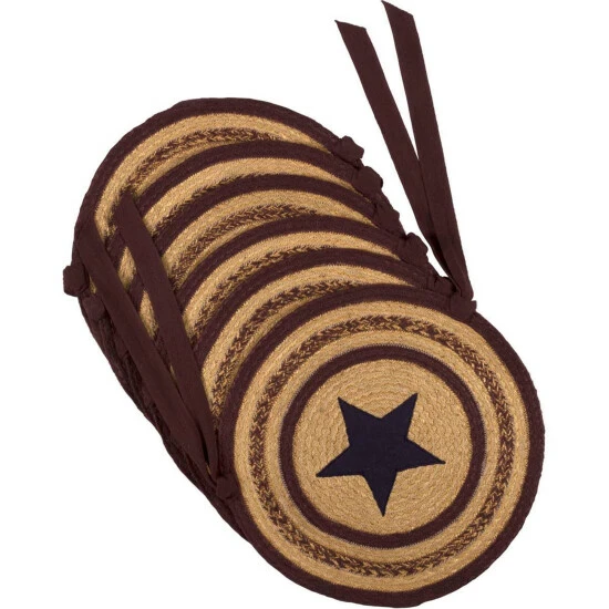 Top 10 π VHC Brands Potomac Jute Applique Star Chair Pad Set Of 6 π - Image 5