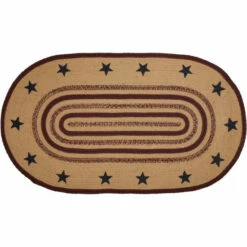 Flash Sale 👏 VHC Brands Potomac Jute Rug Oval Stencil Stars W/ Pad 27x48 - 27" X 48" Oval ❤️