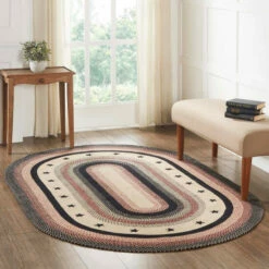 Buy ⭐ VHC Brands Colonial Star Jute Rug Oval W/ Pad 60x96 - 5' X 8' Oval 😉