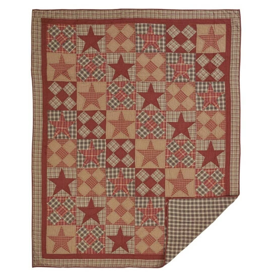 Discount ❤️ VHC Brands Tan Rustic Bedding VHC Dawson Star Quilt Cotton Star ✨ - Image 7