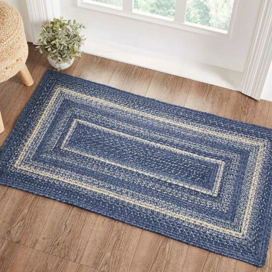 Wholesale π VHC Brands Great Falls Blue Jute Rug Rect W/ Pad 27x48 - 27" X 48" Rectangle π - Image 2