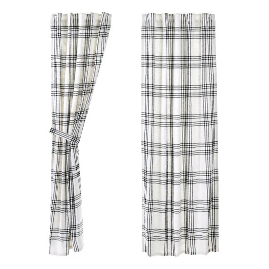 Coupon 𧨠VHC Brands Black Plaid Panel Set Of 2 84x40 π€© - Image 2