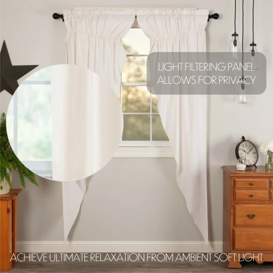 New π VHC Brands Simple Life Flax Prairie Panel Set - Prairie Panel 84x36 - Prairie Panel 84x36 Light Creme π₯ - Image 2