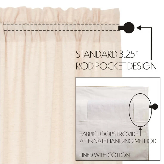 New π VHC Brands Simple Life Flax Prairie Panel Set - Prairie Panel 84x36 - Prairie Panel 84x36 Light Creme π₯ - Image 4