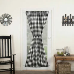 Coupon 🧨 VHC Brands Annie Buffalo Check Door Panel - Door Panel 72x40 - Door Panel 72x40 Country Black/soft White 🥰