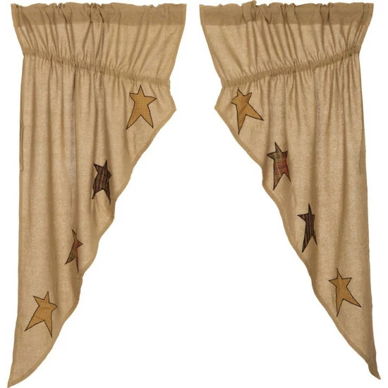 Buy π VHC Brands Stratton Burlap Applique Star Prairie Short Panel Set-2 63x36x18 - Prairie Panel 63x36 π - Image 2