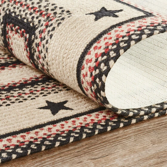 Outlet β¨ VHC Brands Colonial Star Jute Rug/Runner Rect W/ Pad 22x72 - 2' X 6' Runner π - Image 3