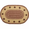 Deals 🔥 VHC Brands Burgundy Tan Jute Rug Oval Stencil Stars W/ Pad 20x30 - 2' X 3' Oval 😀