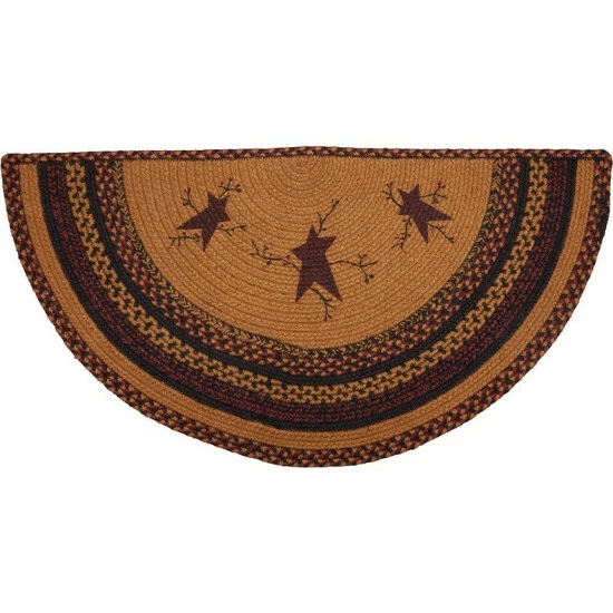 Brand new π VHC Brands Heritage Farms Star And Pip Jute Rug Half Circle W/ Pad 16.5x33 π