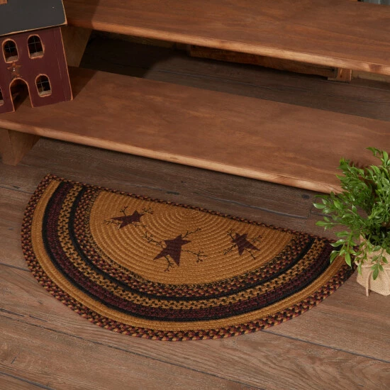 Brand new π VHC Brands Heritage Farms Star And Pip Jute Rug Half Circle W/ Pad 16.5x33 π - Image 3