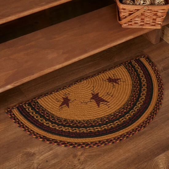 Brand new π VHC Brands Heritage Farms Star And Pip Jute Rug Half Circle W/ Pad 16.5x33 π - Image 4