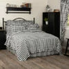 New 🌟 VHC Brands Annie Buffalo Check Ruffled Quilted Coverlet Country Black/soft White 🔔