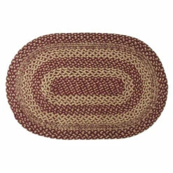 Top 10 🔔 VHC Brands Burgundy Tan Jute Rug Oval W/ Pad 24x36 - 2' X 3' Oval ⌛