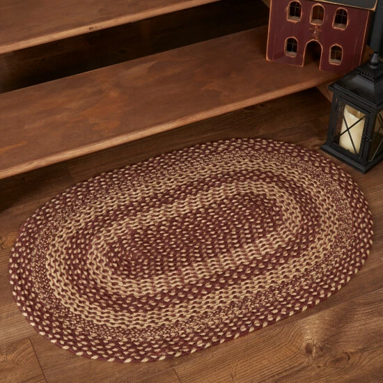Top 10 π VHC Brands Burgundy Tan Jute Rug Oval W/ Pad 24x36 - 2' X 3' Oval β - Image 2