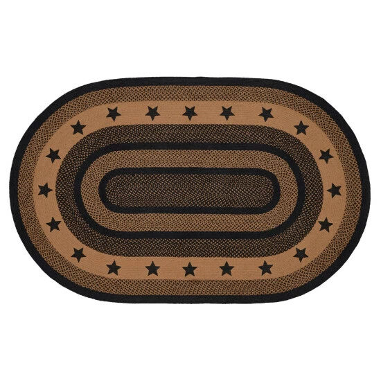 Best deal π VHC Brands Farmhouse Jute Rug Oval Stencil Stars W/ Pad 60x96 - 3'6" π - Image 3